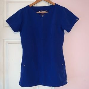 Greys anatomy royal blue scrub top size small